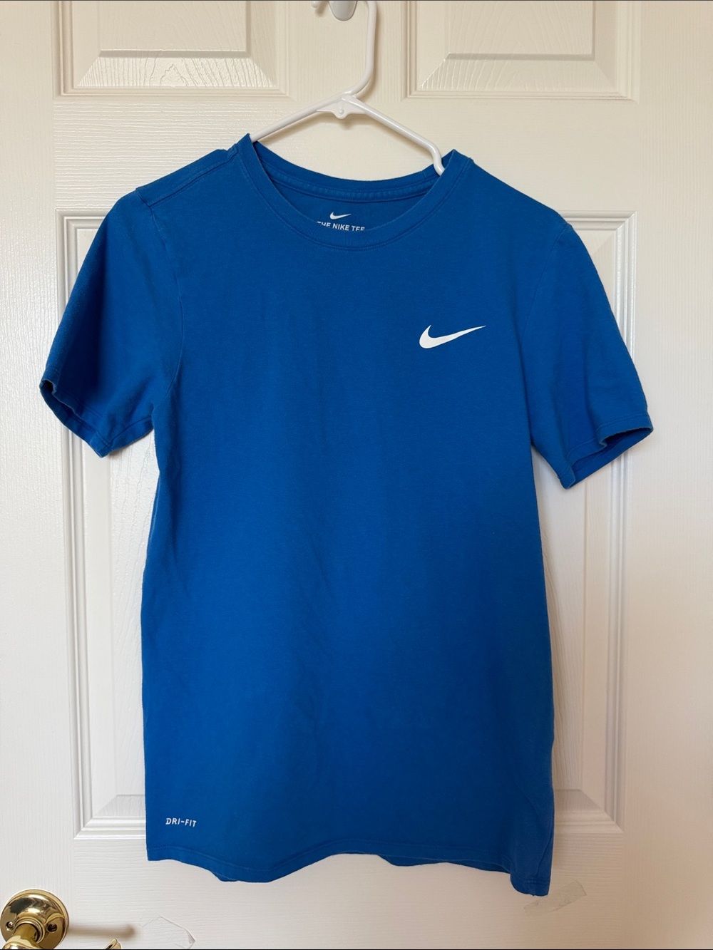 Nike Royal Blue Short-Sleeve Athletic Tee with White Swoosh